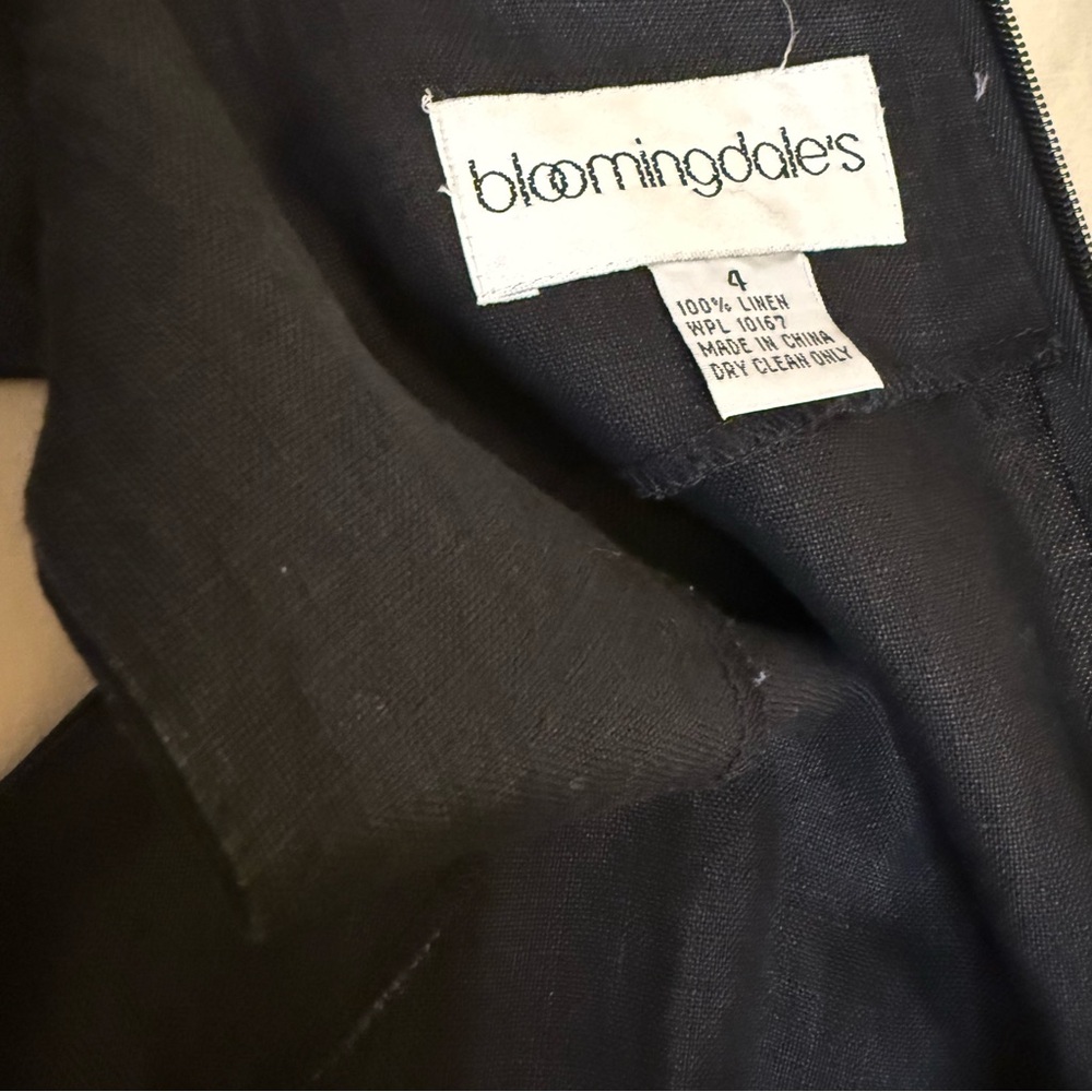 Bloomingdale's Black Linen Midi Dress - Picture 5 of 5